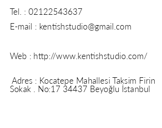 Kentish Studio iletiim bilgileri